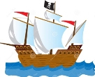Pirate Ship stock vector. Illustration of boat, cross - 52201908